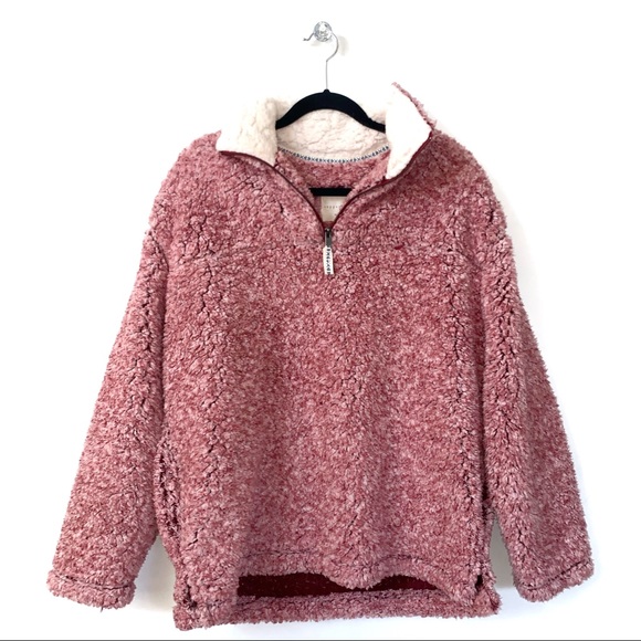 copper key sherpa pullover